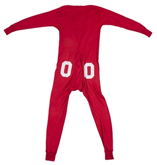 Lou Holtz Game Worn Red Cold Weather Onesie (Holtz LOA)